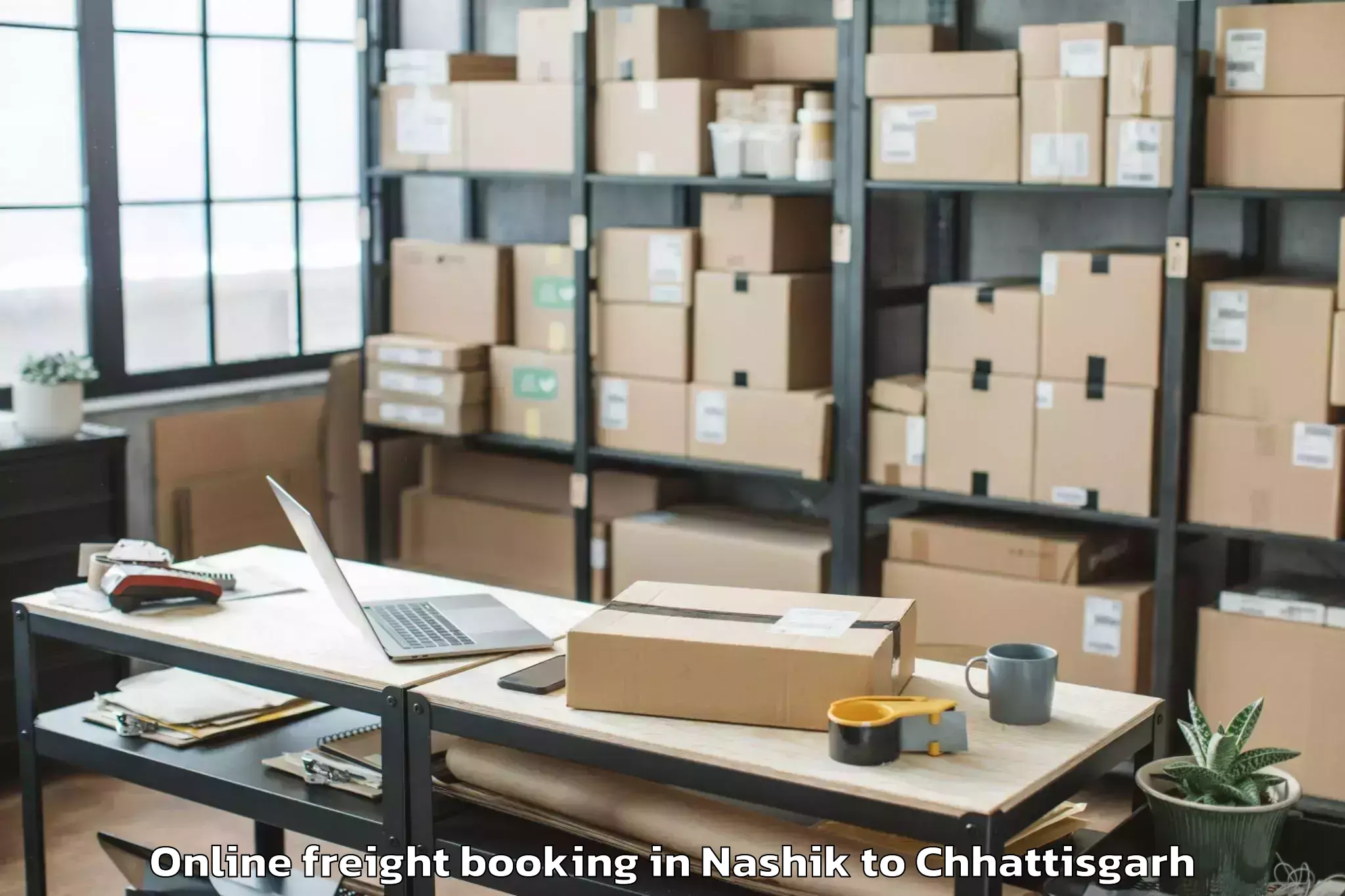 Hassle-Free Nashik to Gunderdehi Online Freight Booking